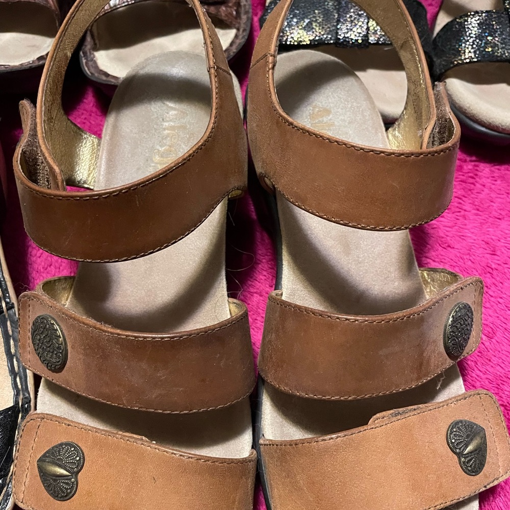 Four (4) pair’s  Alegria sandals, different colors, all Size 10
